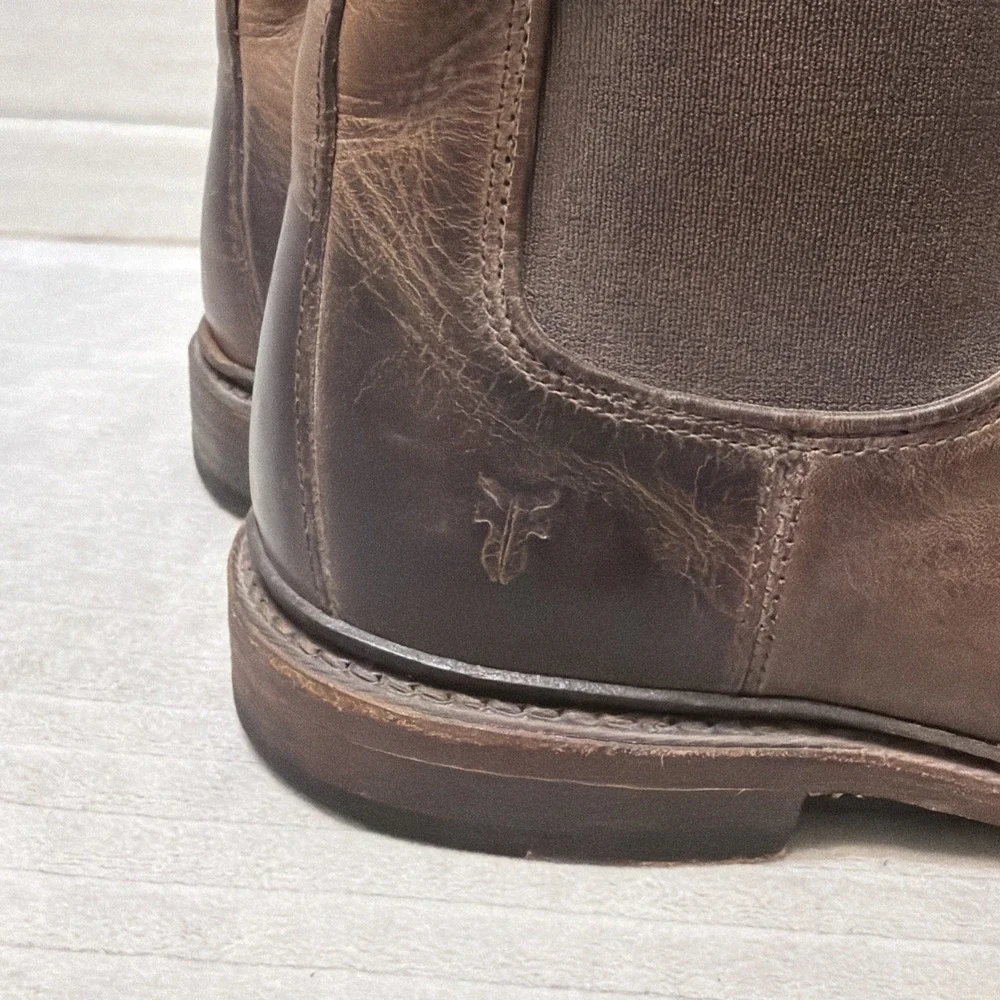 Frye Tyler Chelsea Boots Men's Size 8.5D Brown Leather Ankle Pull On Mexico